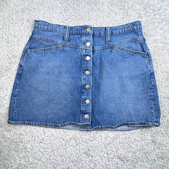 Madewell Blue Denim High Rise A-line Mini Skirt - Picture 2 of 9